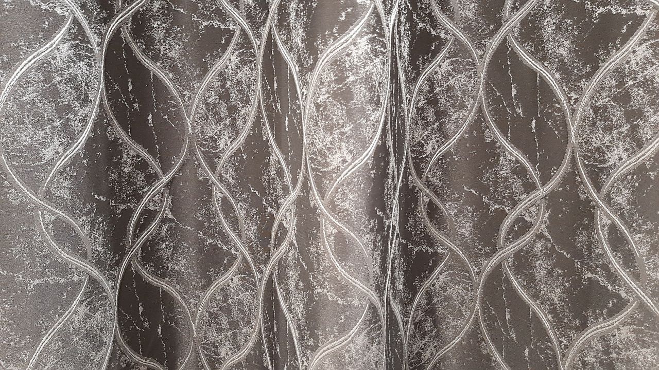 Draperie 325028/1400, tafta cu mătase, alb și gri