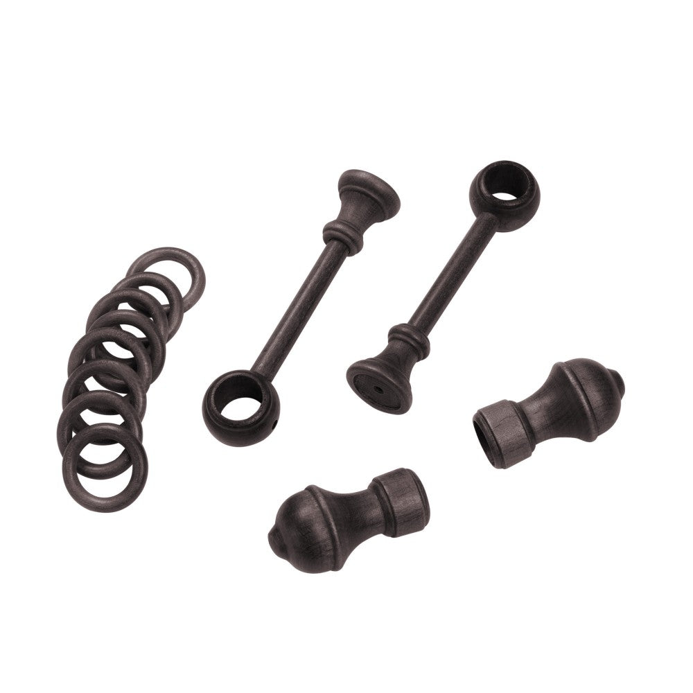 Galerie simpla lemn masiv Ares, consola standard, nuanta wenge, 280 cm - KIT COMPLET
