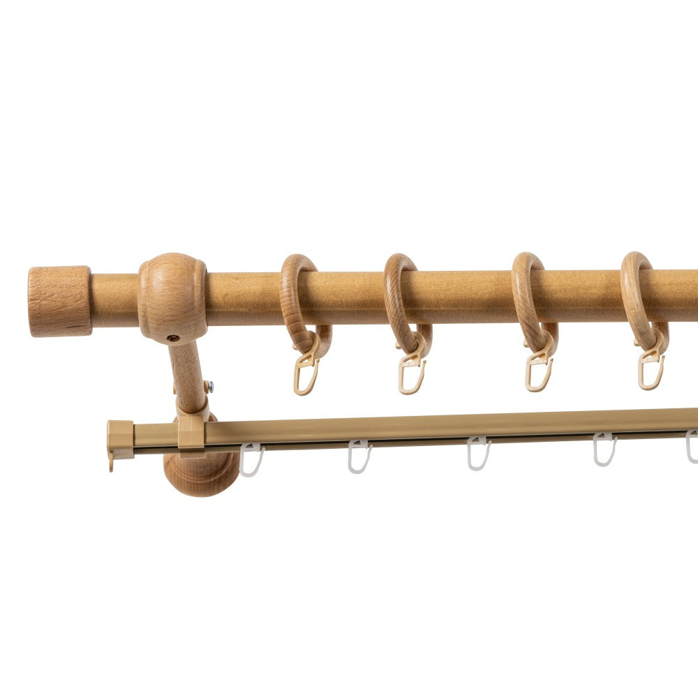 Simple solid wood Cafiro gallery, oak shade, 140 cm - U-RAIL INCLUDED 