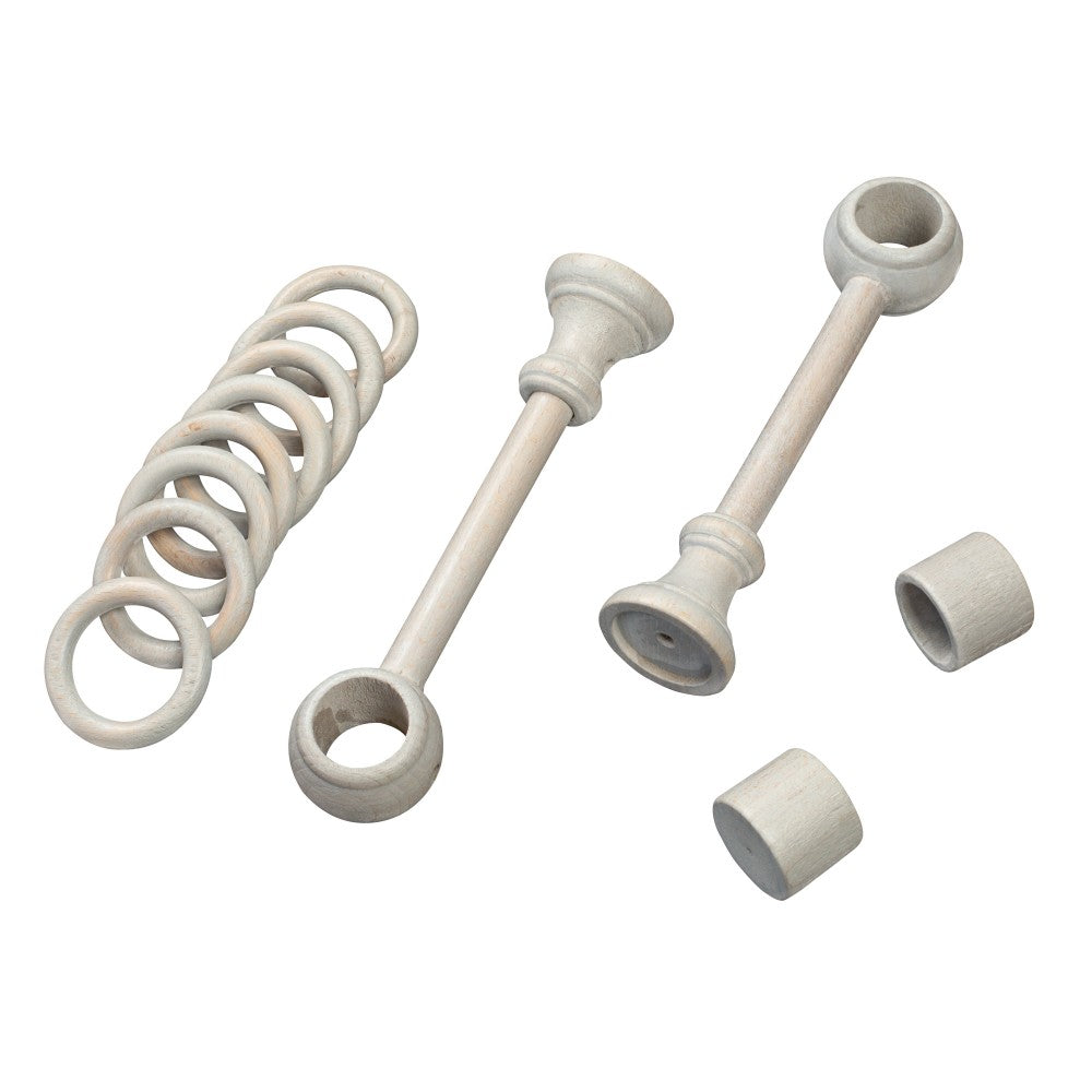 Galerie simpla lemn masiv Cafiro, consola standard, nuanta gri-antic, 240 cm - KIT COMPLET