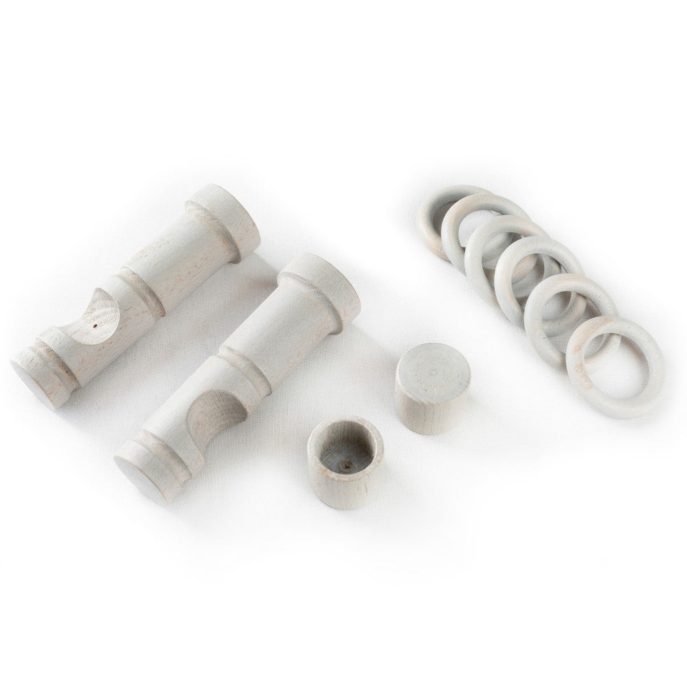 Galerie simpla lemn masiv Cafiro, consola moderna, nuanta gri-antic, 220 cm - KIT COMPLET
