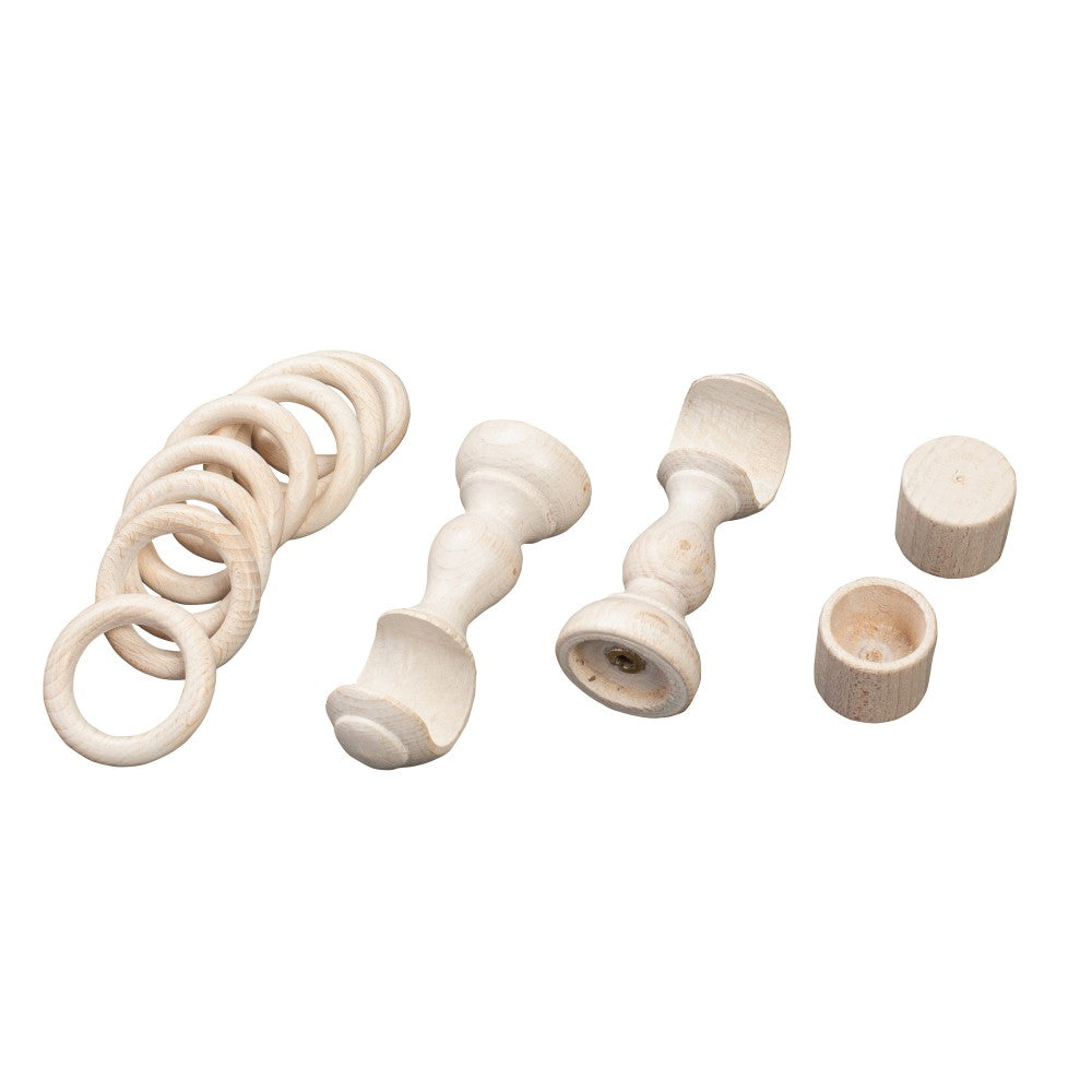 Galerie simpla lemn masiv Cafiro, consola clasica, nuanta alb-antic, 140 cm - KIT COMPLET