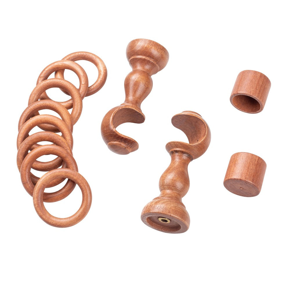 Galerie simpla lemn masiv Cafiro, consola clasica, nuanta cires, 200 cm - KIT COMPLET