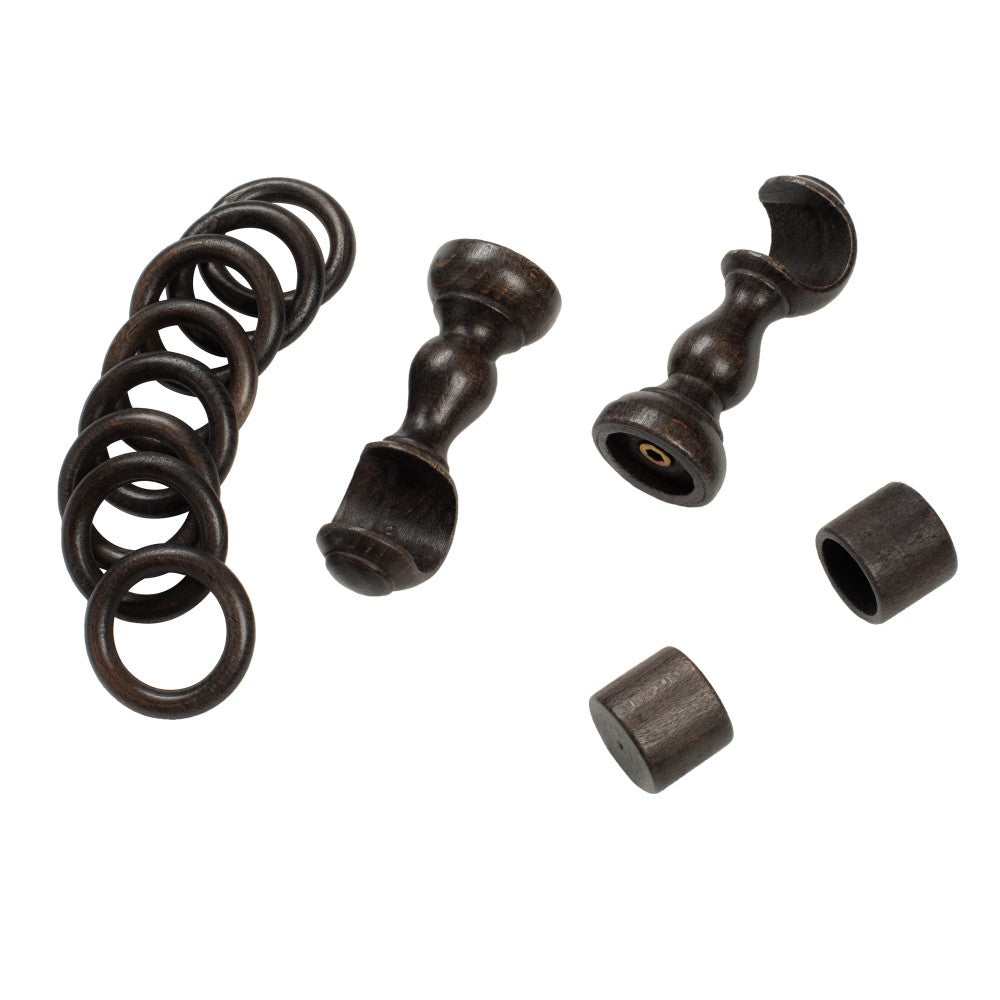 Galerie simpla lemn masiv Cafiro, consola clasica, nuanta wenge, 260 cm - KIT COMPLET