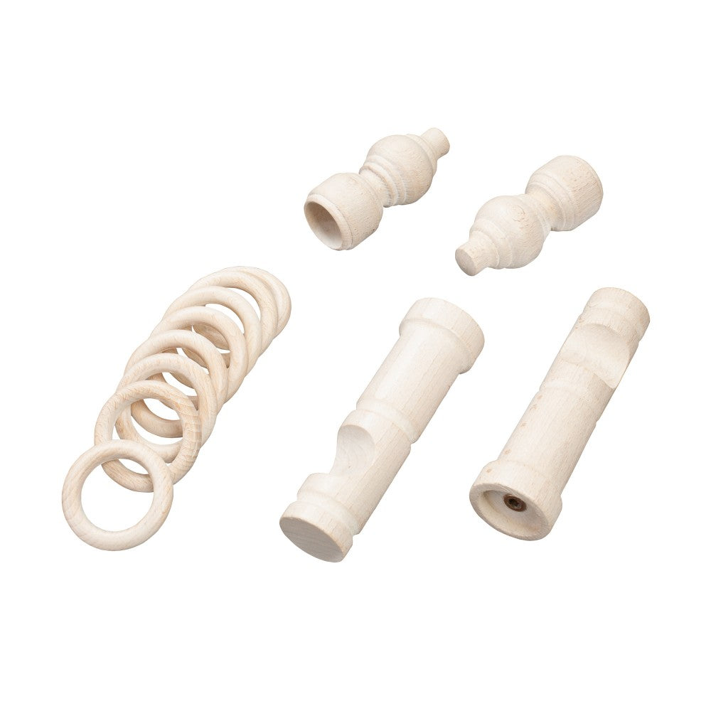 Galerie simpla lemn masiv Filigrano, consola moderna, nuanta alb-antic, 220 cm - KIT COMPLET