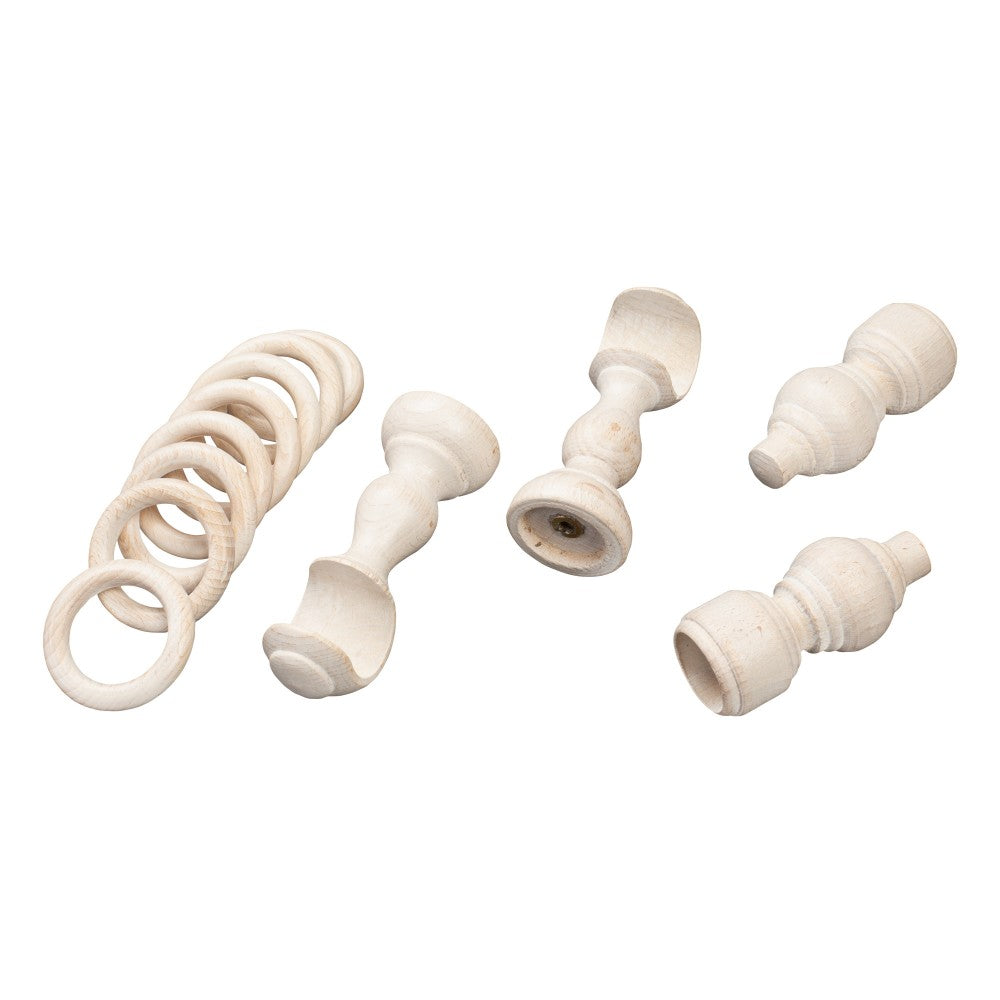 Galerie simpla lemn masiv Filigrano, consola clasica, nuanta alb-antic, 360 cm - KIT COMPLET