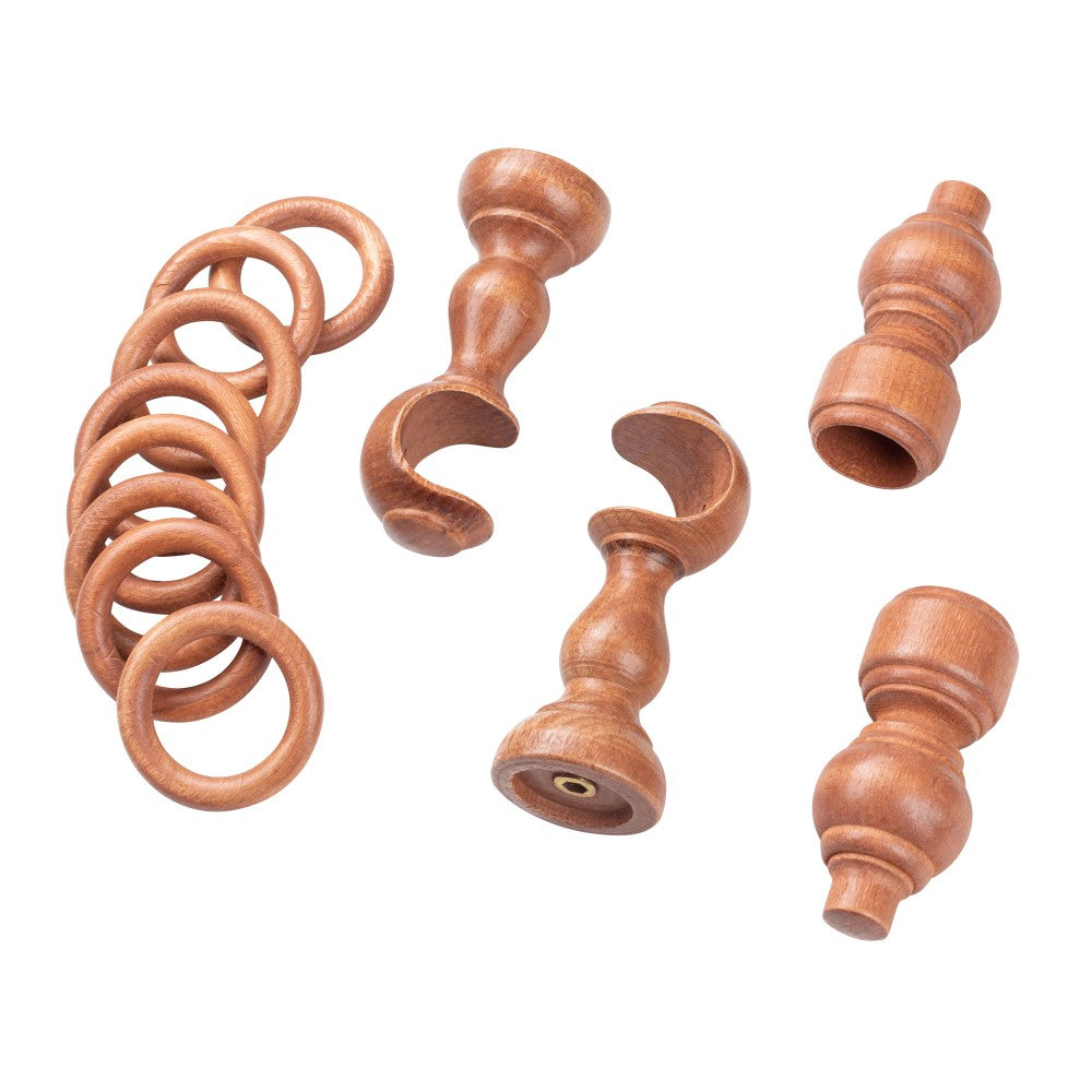 Galerie simpla lemn masiv Filigrano, consola clasica, nuanta cires, 140 cm - KIT COMPLET