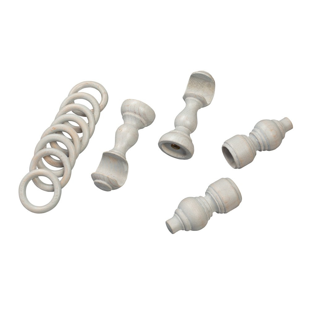 Galerie simpla lemn masiv Filigrano, consola clasica, nuanta gri-antic, 140 cm - KIT COMPLET
