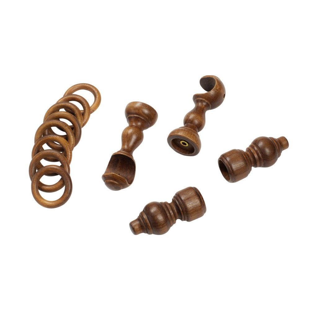 Galerie simpla lemn masiv Filigrano, consola clasica, nuanta nuc, 240 cm - KIT COMPLET