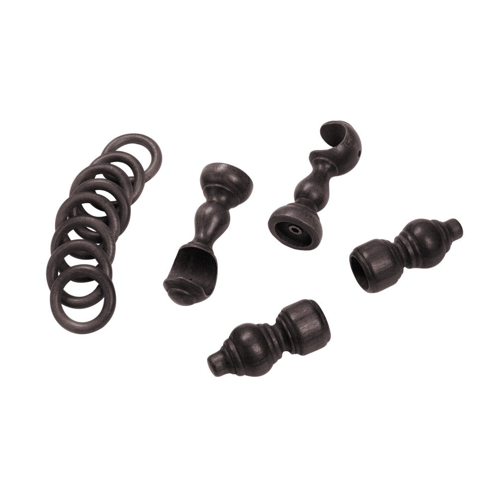 Galerie simpla lemn masiv Filigrano, consola clasica, nuanta wenge, 240 cm - KIT COMPLET