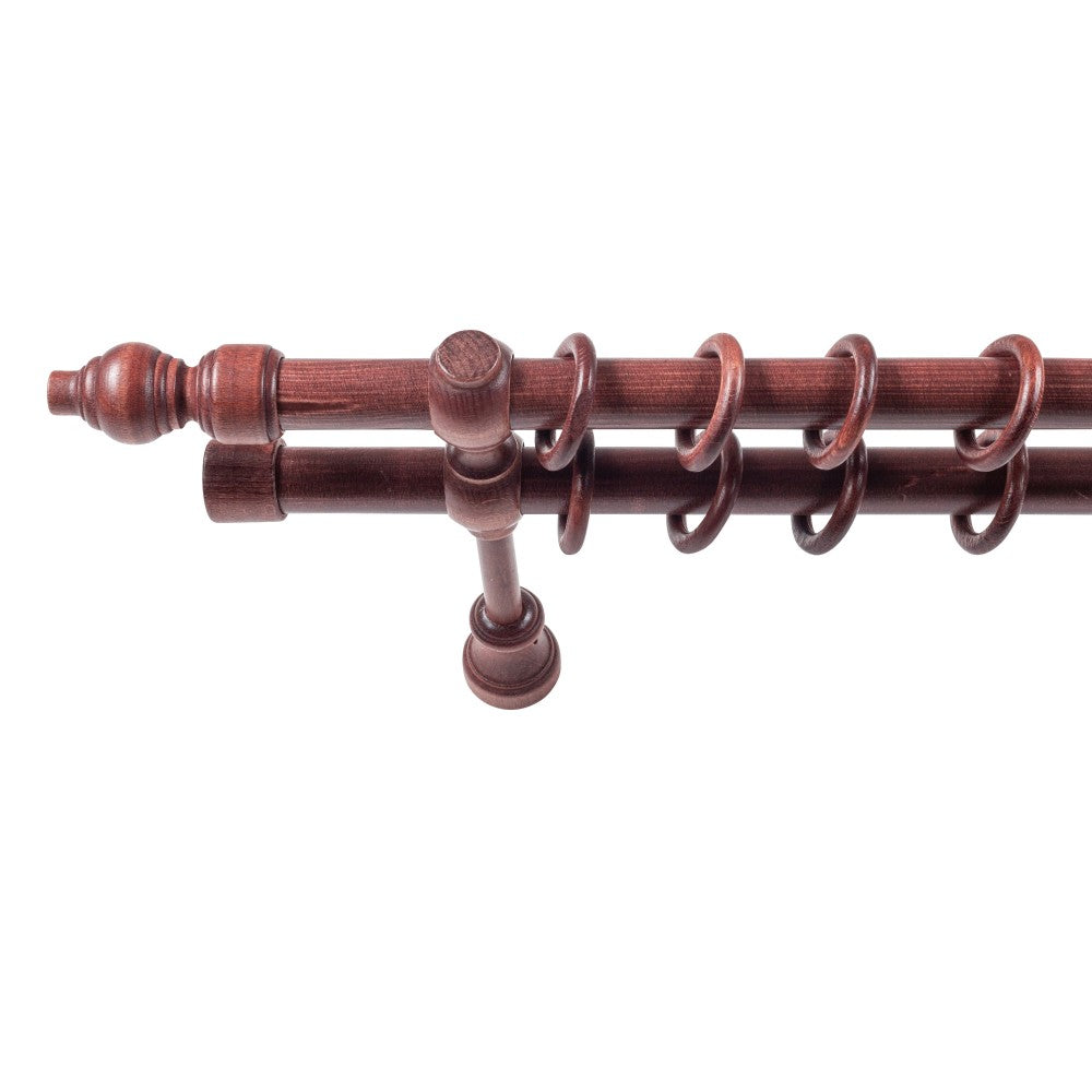 Double gallery Filigrano solid wood, mahogany shade, 320 cm - COMPLETE KIT 