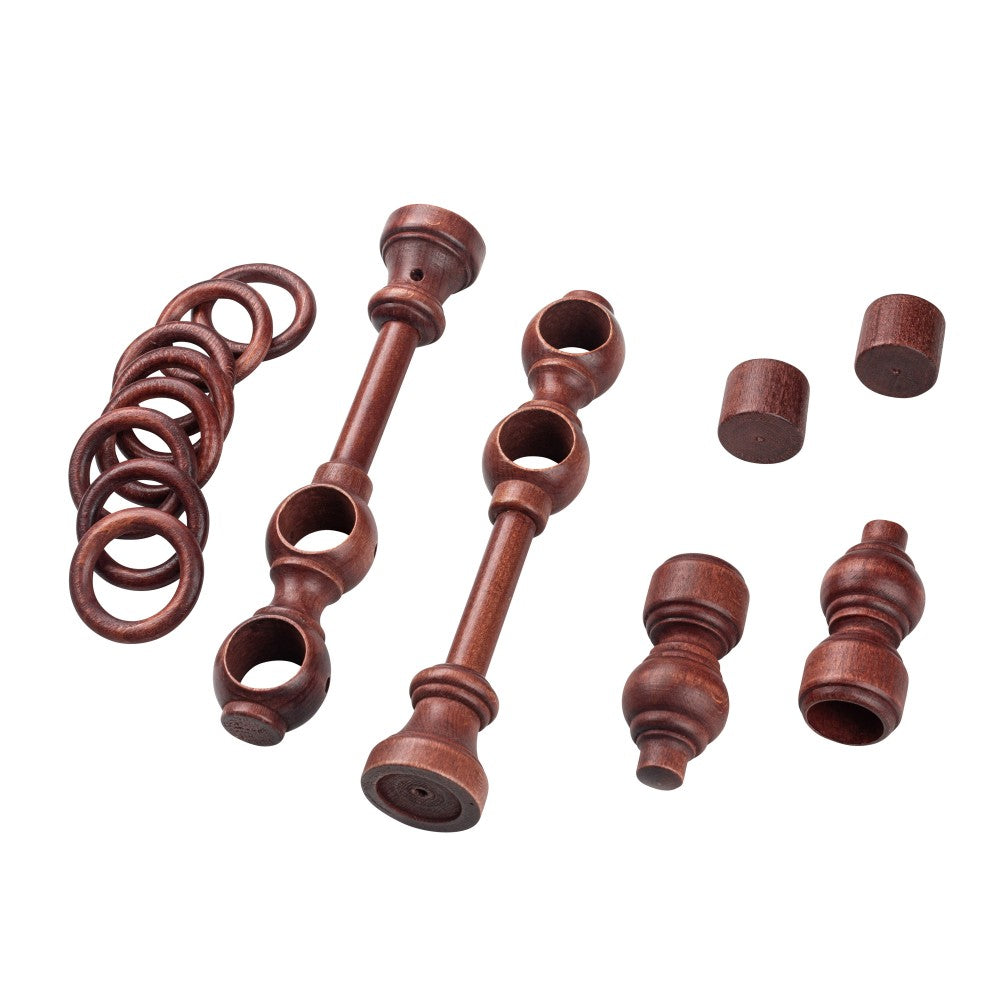 Double gallery Filigrano solid wood, mahogany shade, 260 cm - COMPLETE KIT 