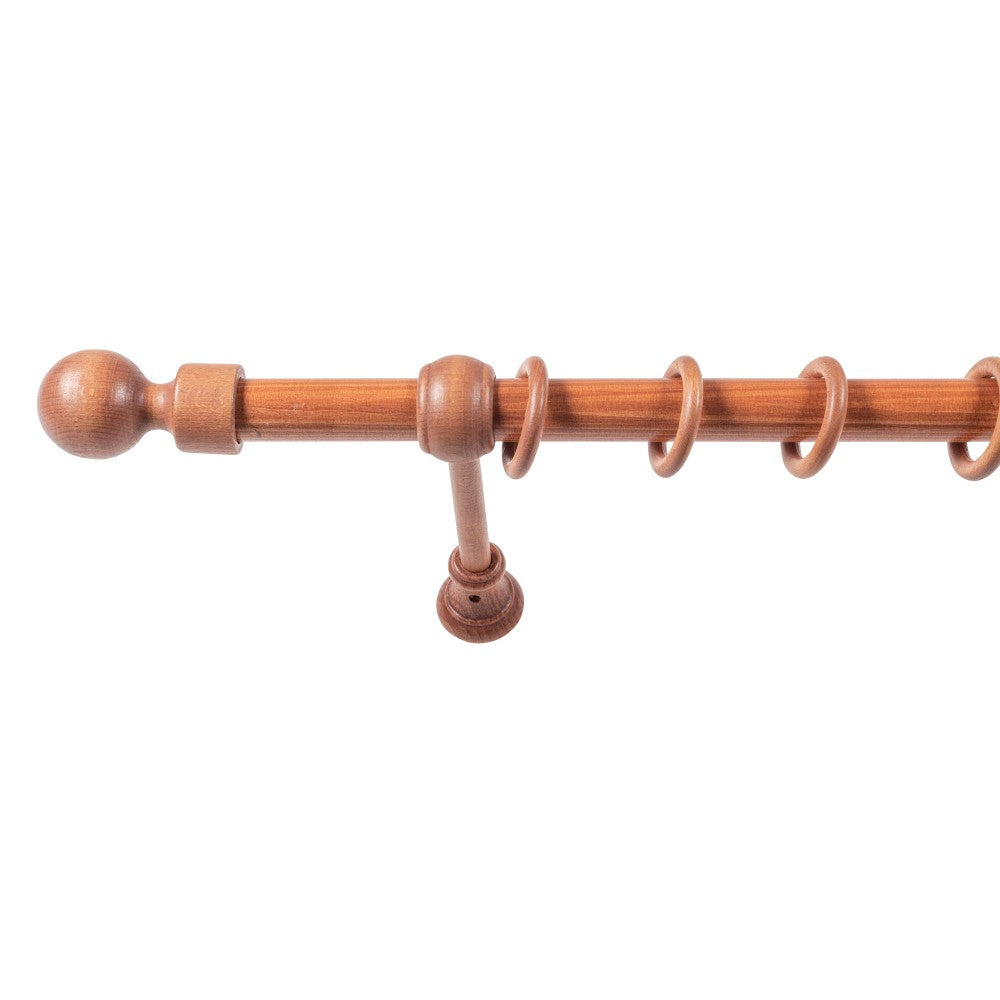 Galerie simpla lemn masiv Giro, consola standard, nuanta cires, 300 cm - KIT COMPLET