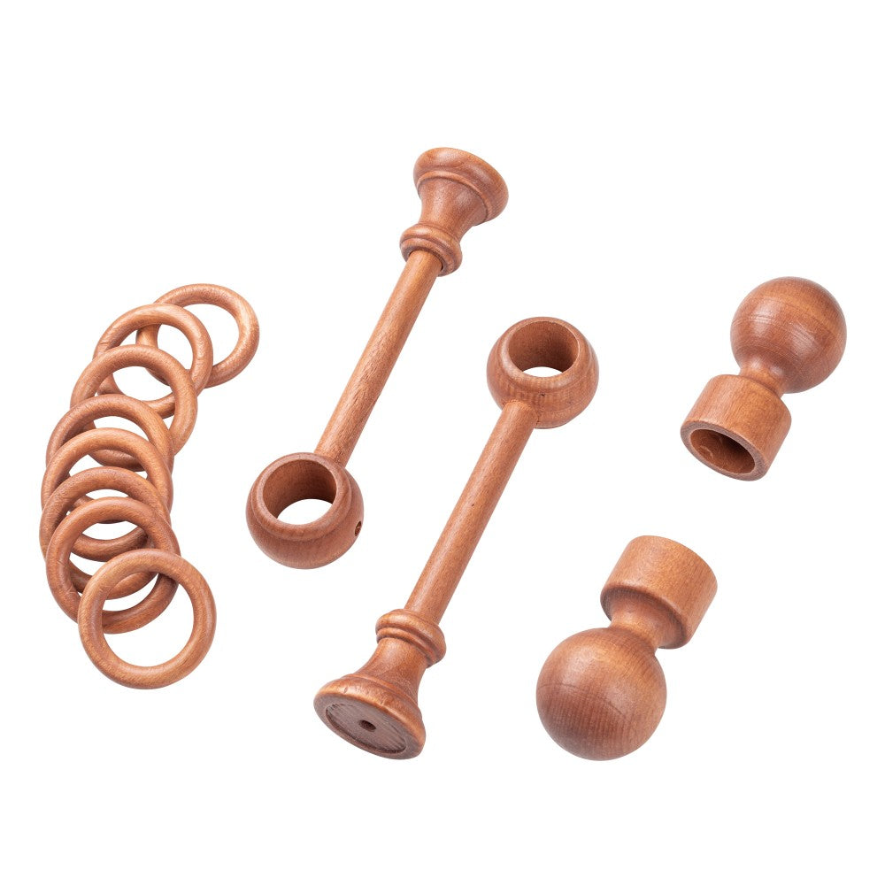 Galerie simpla lemn masiv Giro, consola standard, nuanta cires, 200 cm - KIT COMPLET