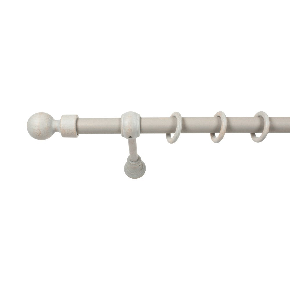 Galerie simpla lemn masiv Giro, consola standard, nuanta gri-antic, 360 cm - KIT COMPLET
