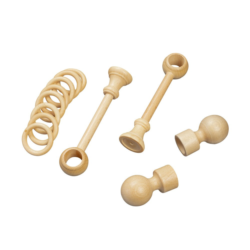Galerie simpla lemn masiv Giro, consola standard, nuanta natur, 400 cm - KIT COMPLET