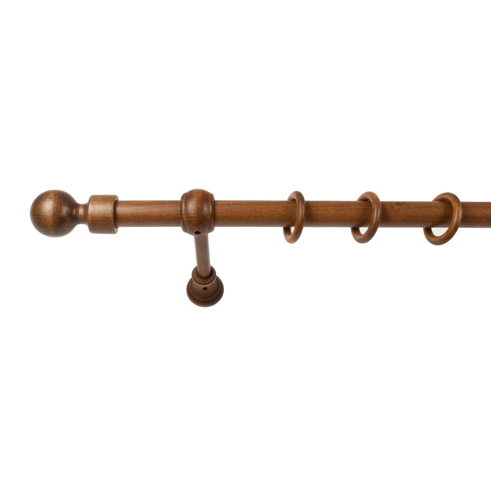 Galerie simpla lemn masiv Giro, consola standard, nuanta nuc, 280 cm - KIT COMPLET
