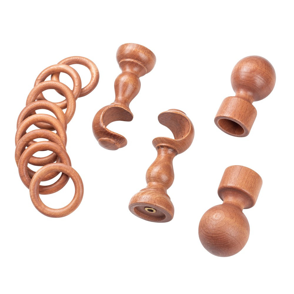 Galerie simpla lemn masiv Giro, consola clasica, nuanta cires, 280 cm - KIT COMPLET