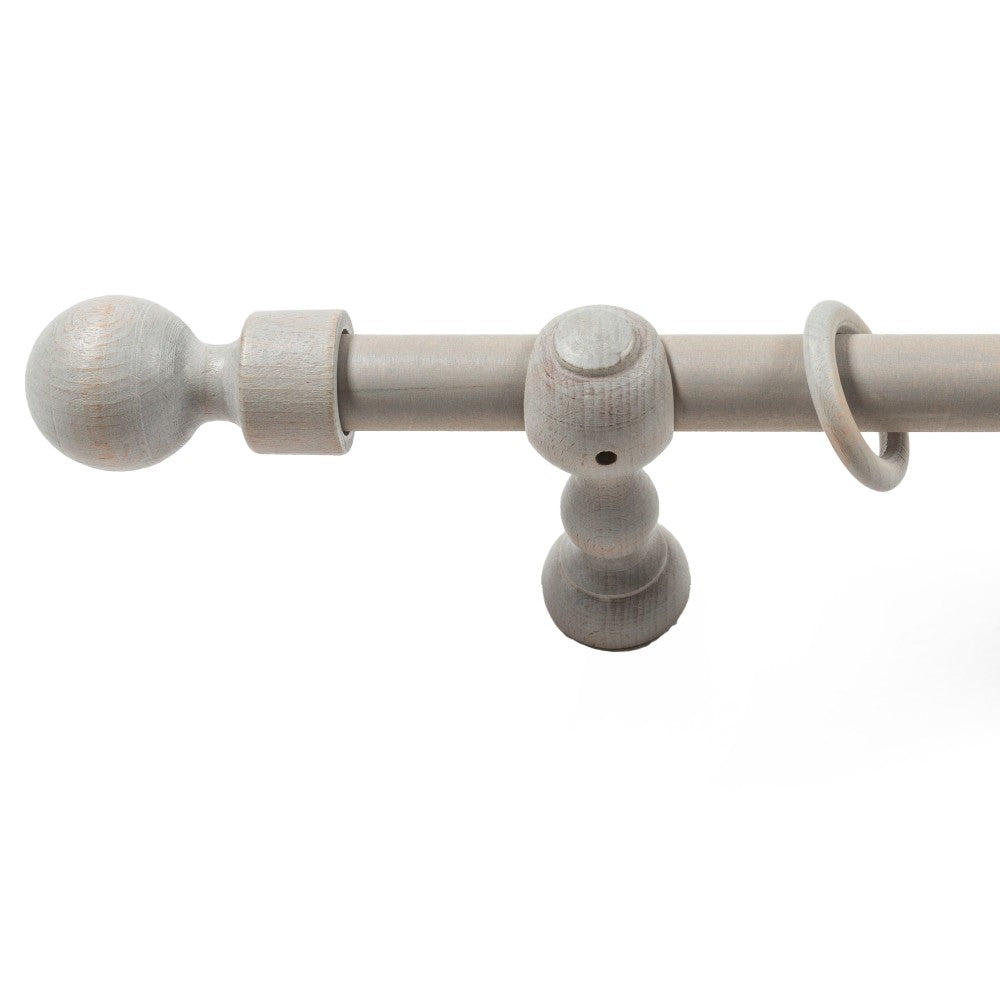 Galerie simpla lemn masiv Giro, consola clasica, nuanta gri-antic, 160 cm - KIT COMPLET