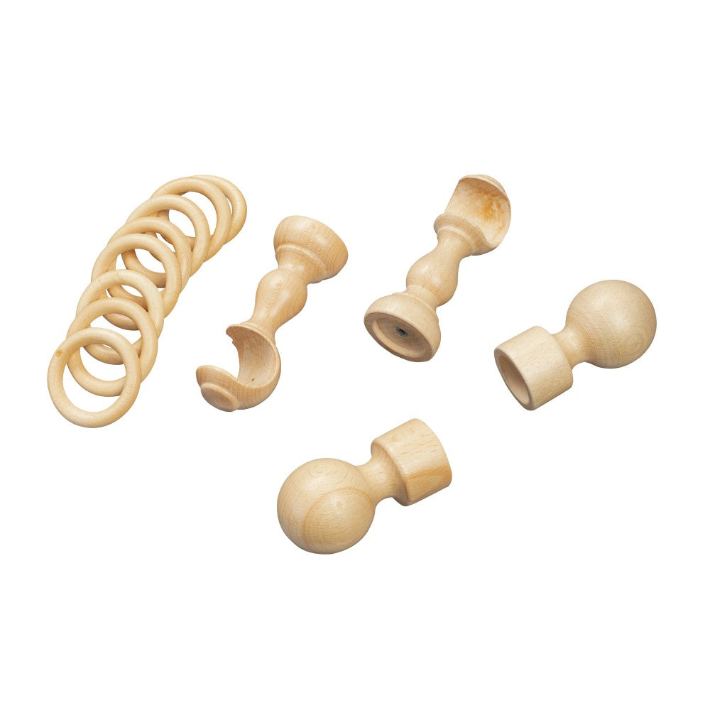 Galerie simpla lemn masiv Giro, consola clasica, nuanta natur, 180 cm - KIT COMPLET
