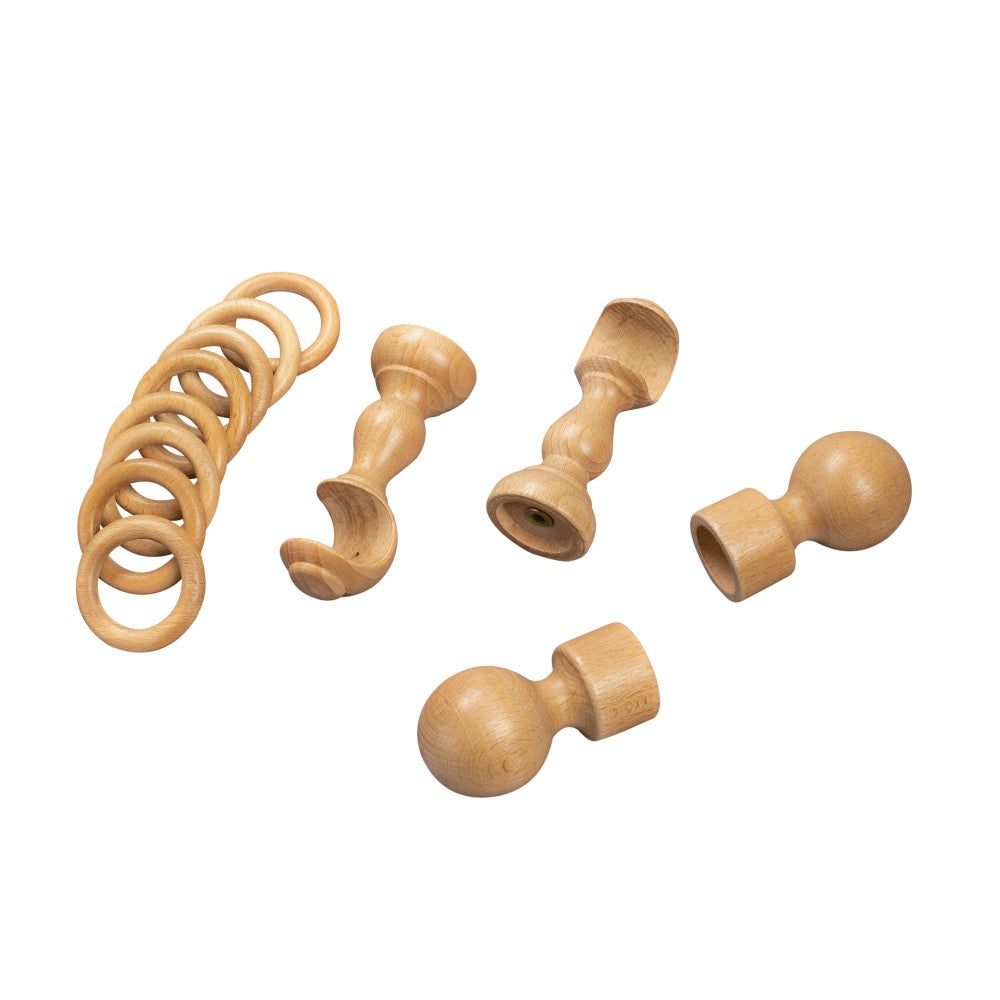Galerie simpla lemn masiv Giro, consola clasica, nuanta stejar, 240 cm - KIT COMPLET