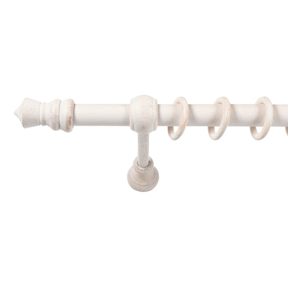 Galerie simpla lemn masiv King, consola standard, nuanta alb-antic, 220 cm - KIT COMPLET