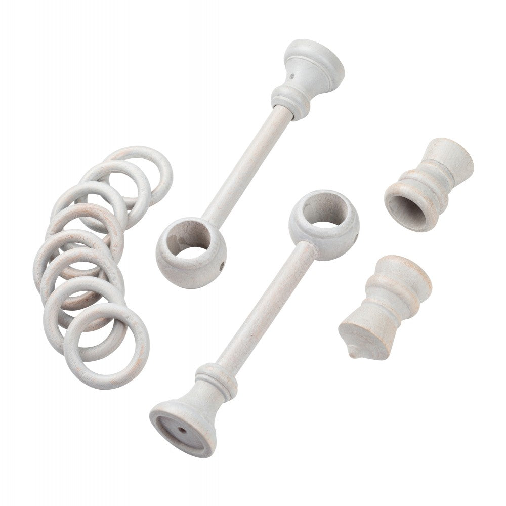 Galerie simpla lemn masiv King, consola standard, nuanta gri-antic, 160 cm - KIT COMPLET