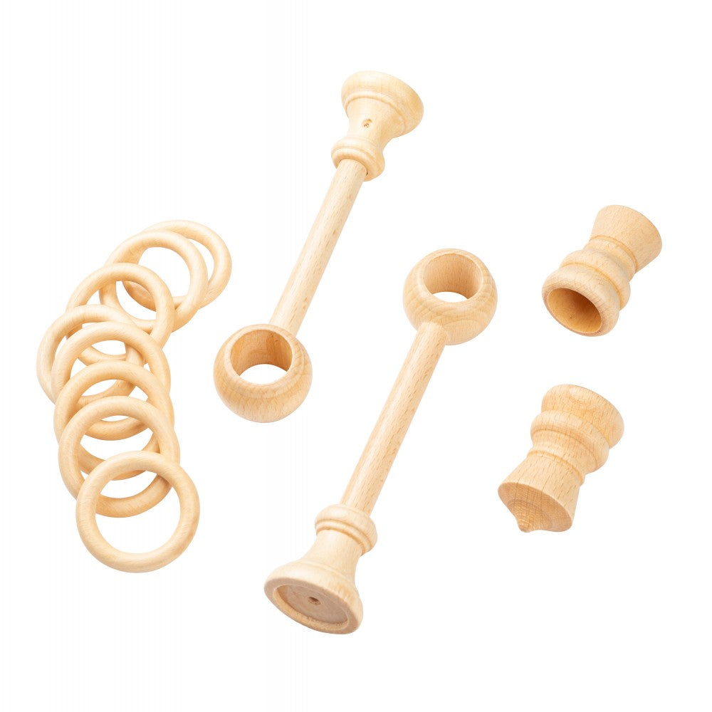 Galerie simpla lemn masiv King, consola standard, nuanta natur, 120 cm - KIT COMPLET