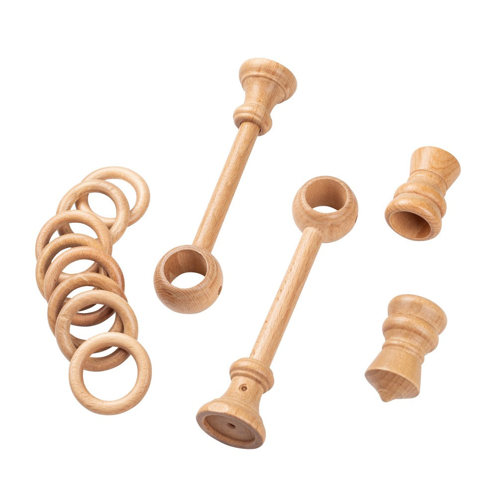 Galerie simpla lemn masiv King, consola standard, nuanta stejar, 360 cm - KIT COMPLET