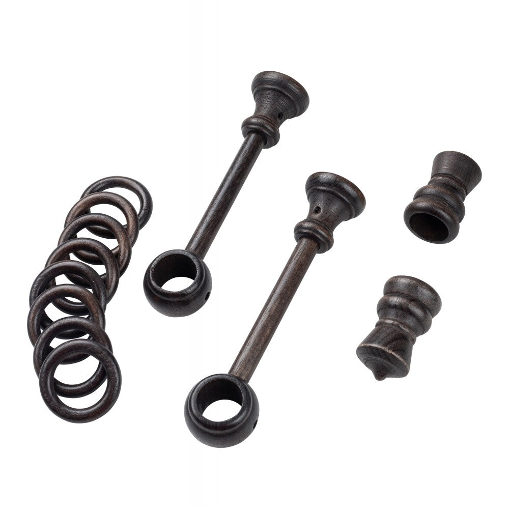 Galerie simpla lemn masiv King, consola standard, nuanta wenge, 360 cm - KIT COMPLET