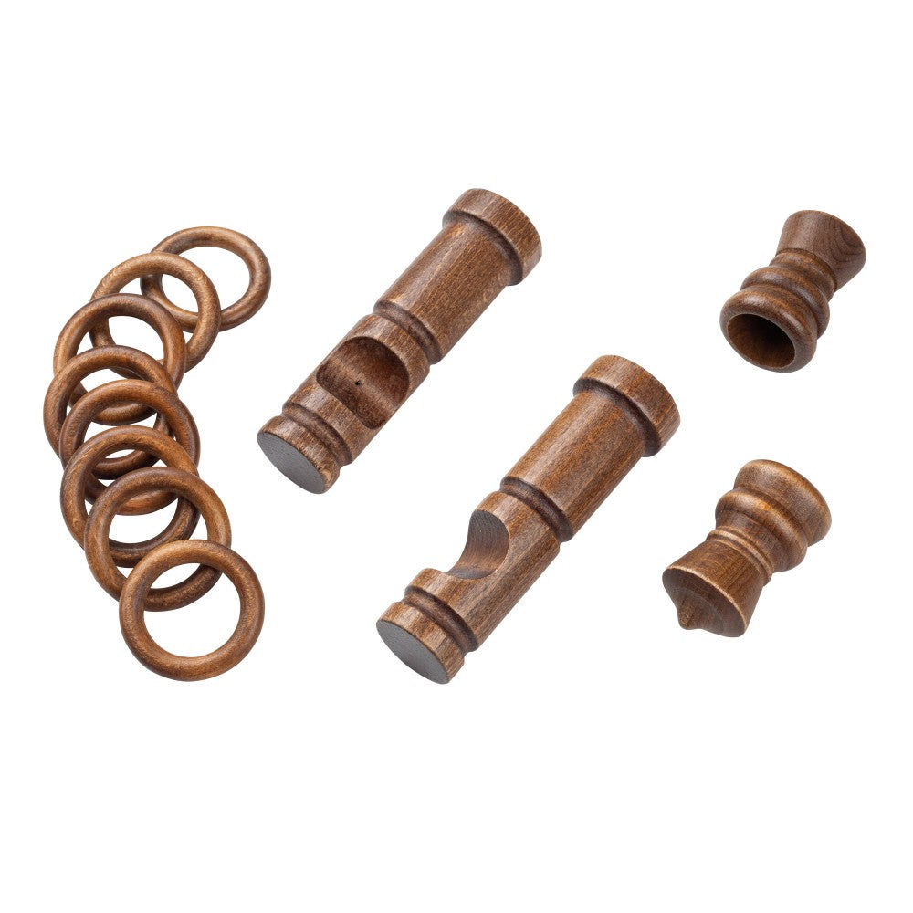 Galerie simpla lemn masiv King, consola moderna, nuanta nuc, 220 cm - KIT COMPLET