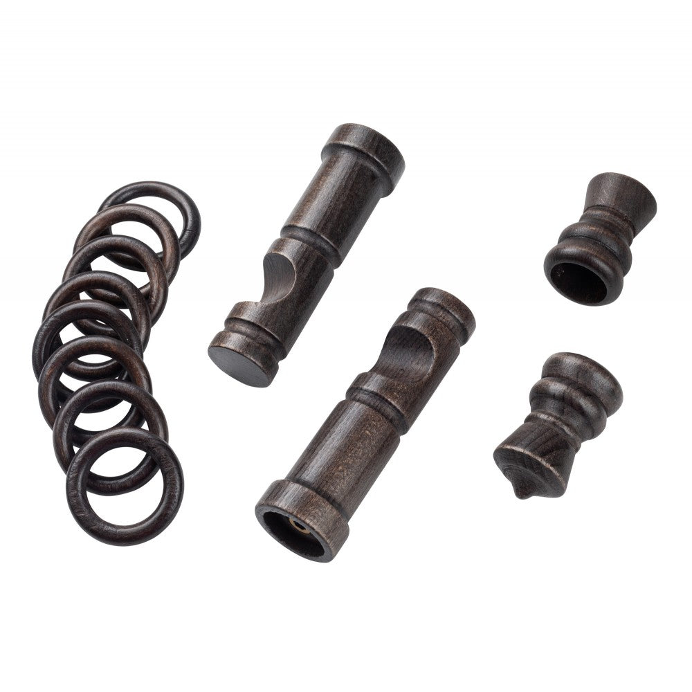 Galerie simpla lemn masiv King, consola moderna, nuanta wenge, 360 cm - KIT COMPLET