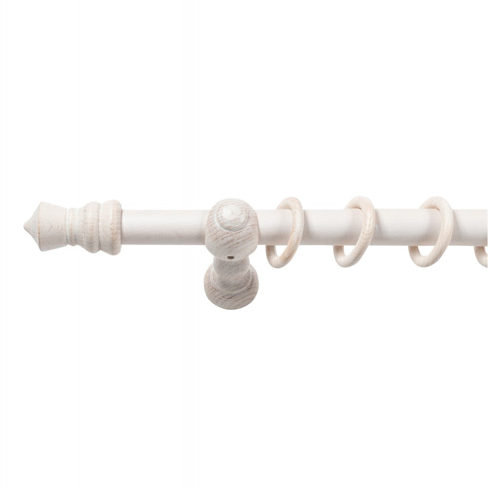 Galerie simpla lemn masiv King, consola clasica, nuanta alb-antic, 240 cm - KIT COMPLET