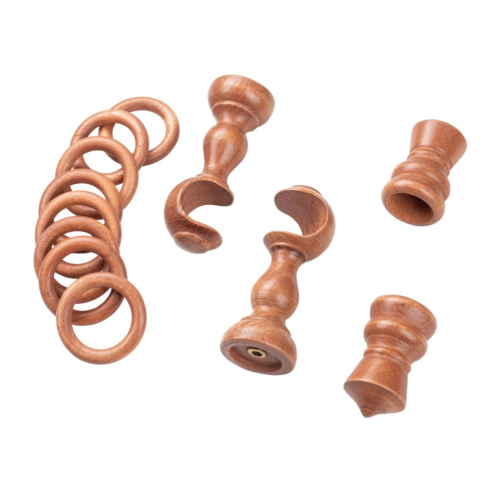 Galerie simpla lemn masiv King, consola clasica, nuanta cires, 200 cm - KIT COMPLET