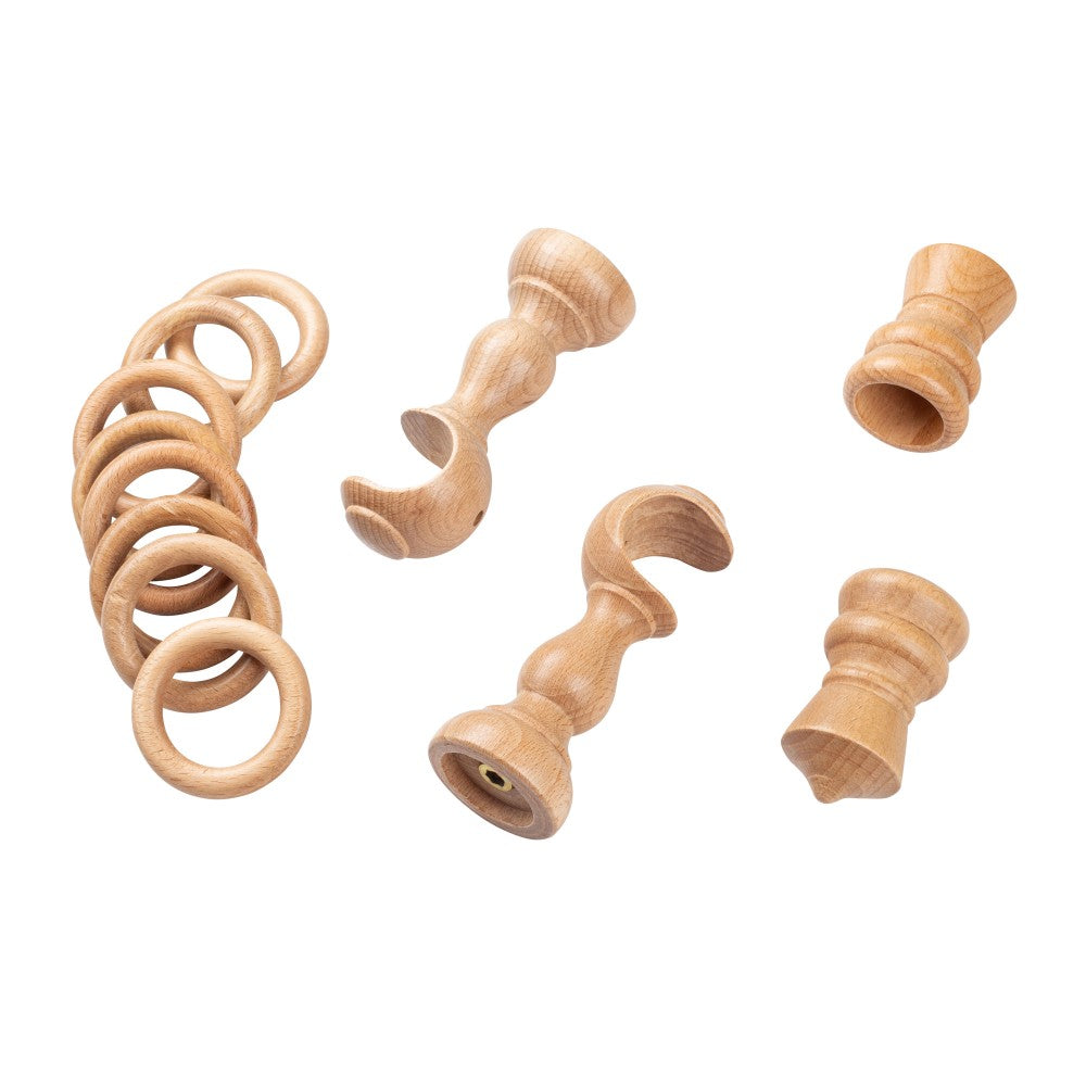 Galerie simpla lemn masiv King, consola clasica, nuanta stejar, 220 cm - KIT COMPLET