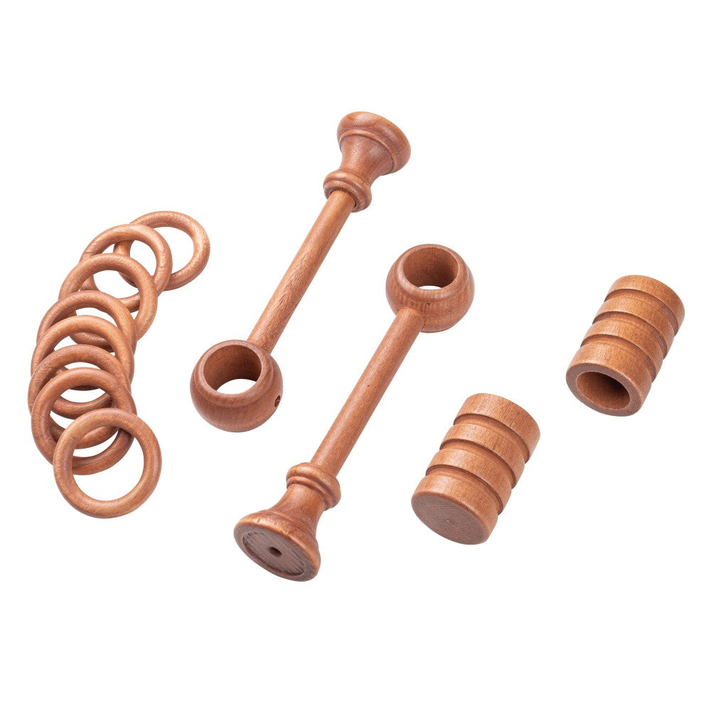 Galerie simpla lemn masiv Pisa, consola standard, nuanta cires, 240 cm - KIT COMPLET