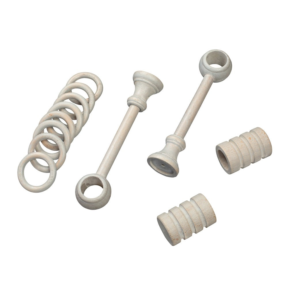 Galerie simpla lemn masiv Pisa, consola standard, nuanta gri-antic, 280 cm - KIT COMPLET