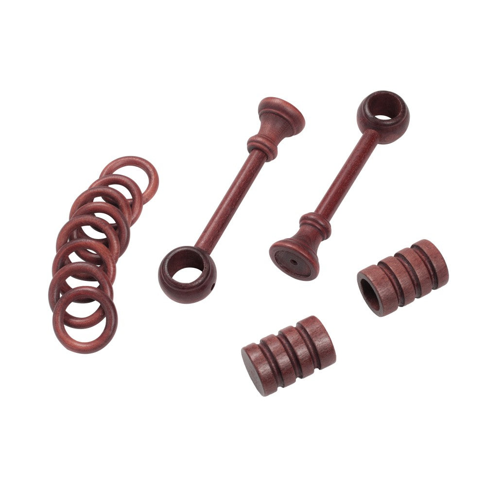 Galerie simpla lemn masiv Pisa, consola standard, nuanta mahon, 260 cm - KIT COMPLET