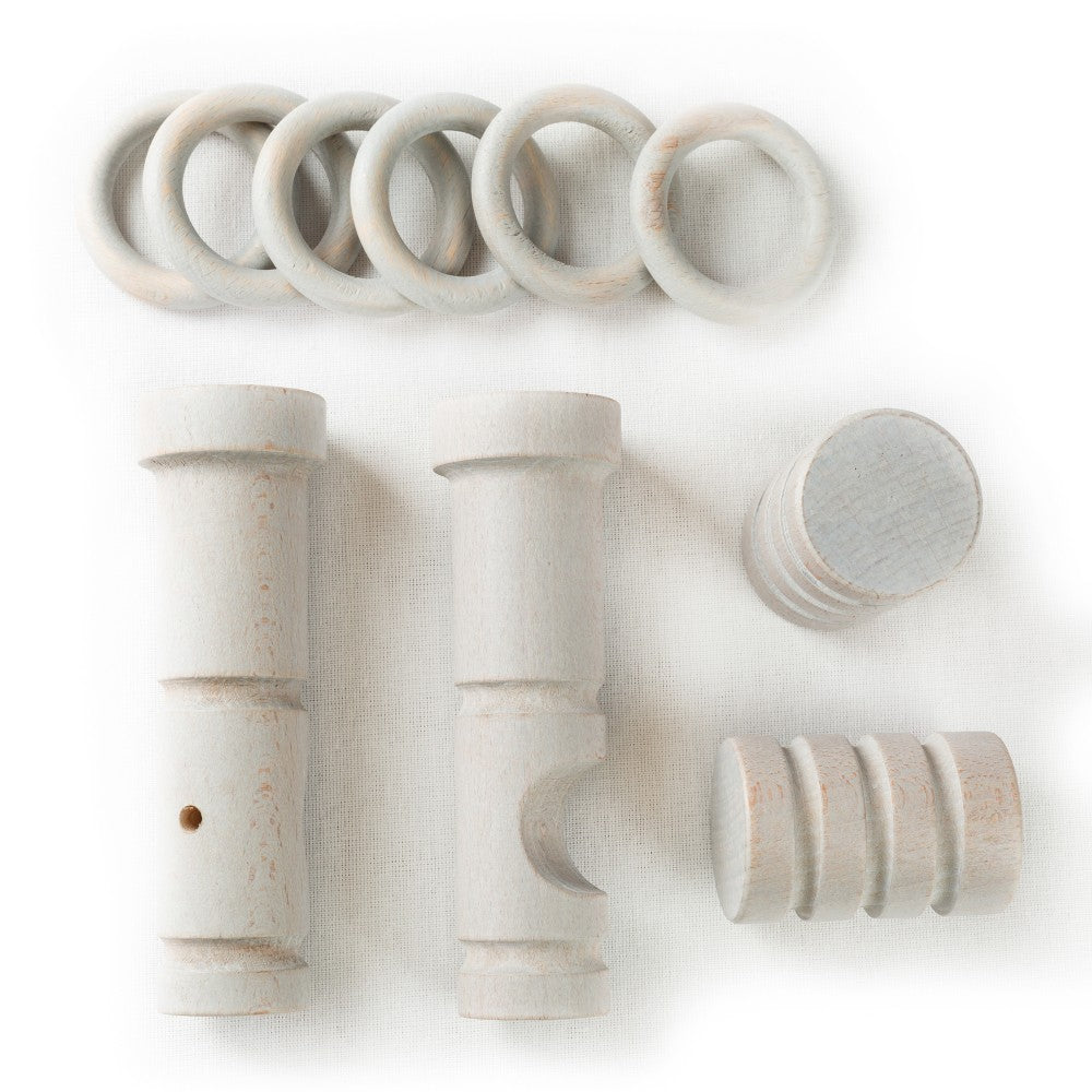 Galerie simpla lemn masiv Pisa, consola moderna, nuanta gri-antic, 300 cm - KIT COMPLET