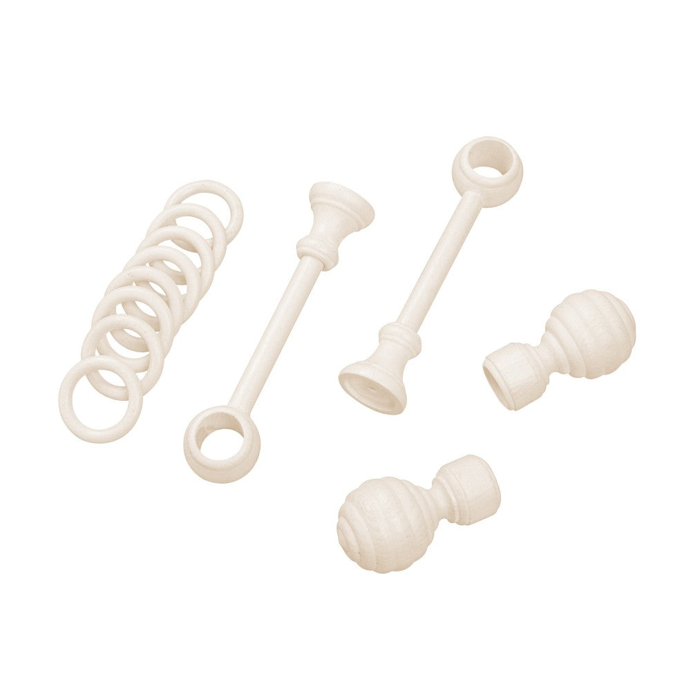 Galerie simpla lemn masiv Regal, consola standard, nuanta alb-antic, 320 cm - KIT COMPLET