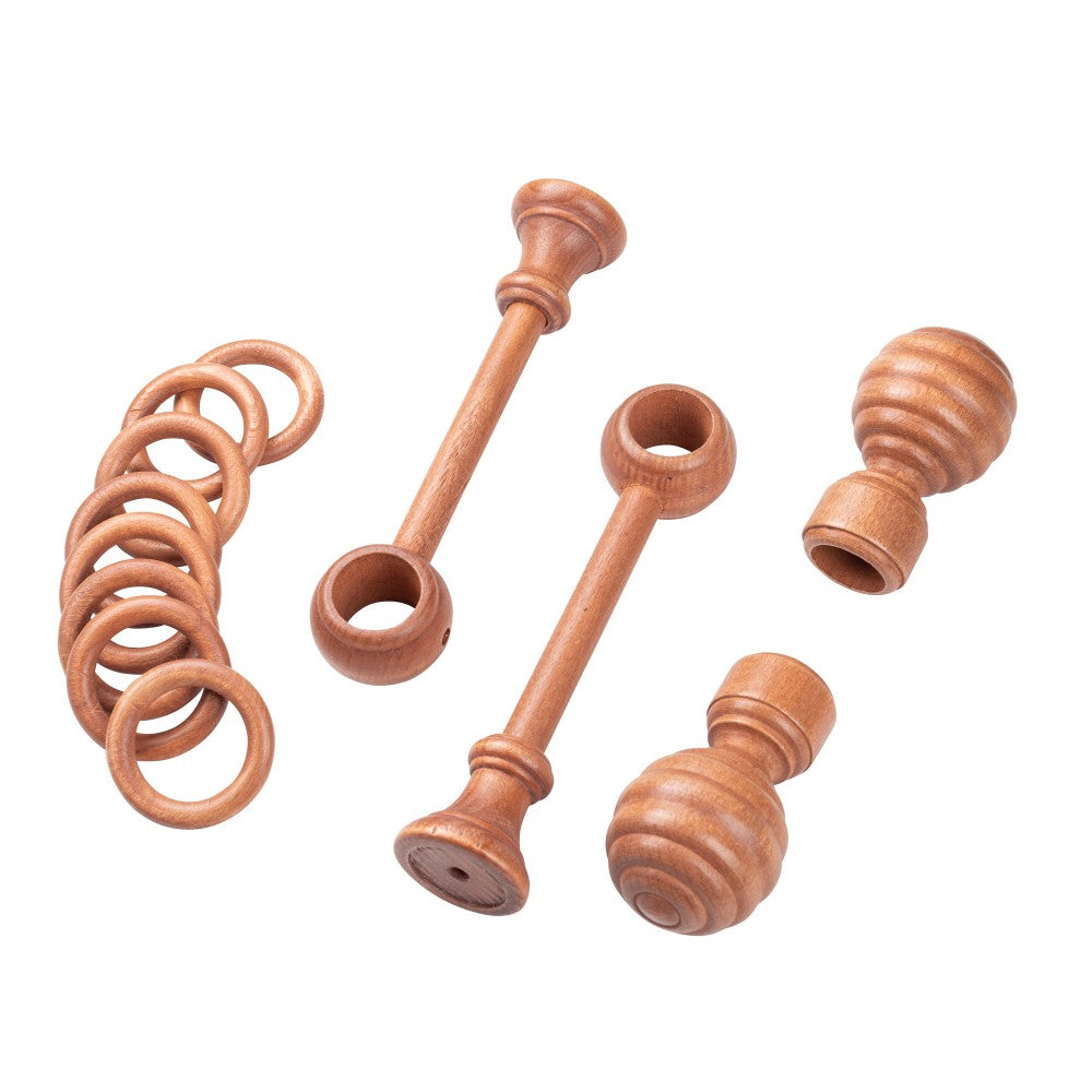 Galerie simpla lemn masiv Regal, consola standard, nuanta cires, 240 cm - KIT COMPLET