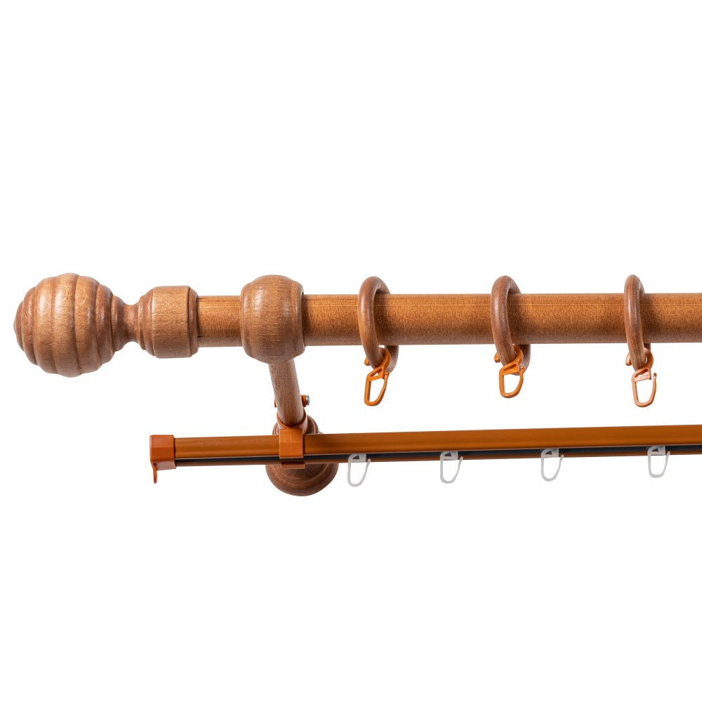 Simple solid wood gallery Regal, cherry shade, 300 cm - U-RAIL INCLUDED 