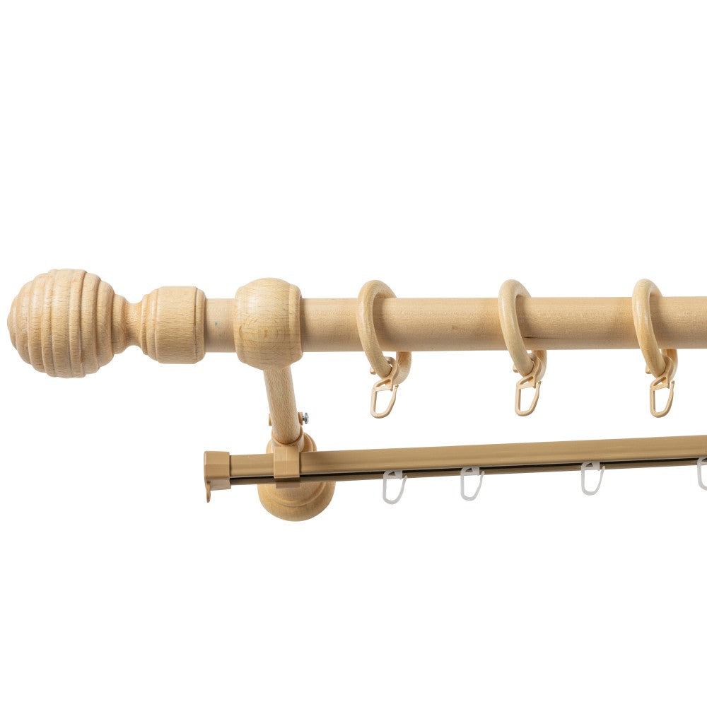 Simple solid wood gallery Regal, natural shade, 280 cm - U-RAIL INCLUDED 