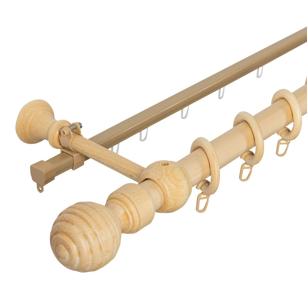 Simple solid wood gallery Regal, natural shade, 180 cm - U-RAIL INCLUDED 