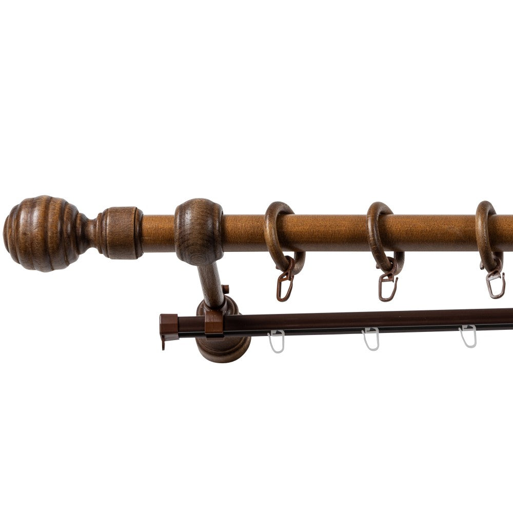 Simple solid wood gallery Regal, walnut shade, 140 cm - U-RAIL INCLUDED 