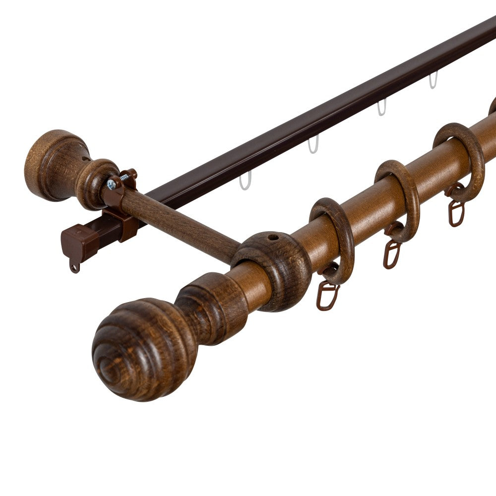 Simple solid wood gallery Regal, walnut shade, 140 cm - U-RAIL INCLUDED 