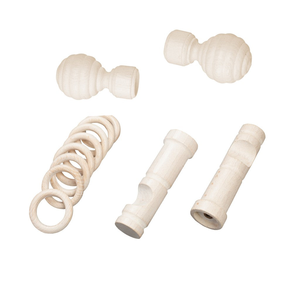 Galerie simpla lemn masiv Regal, consola moderna, nuanta alb-antic, 240 cm - KIT COMPLET