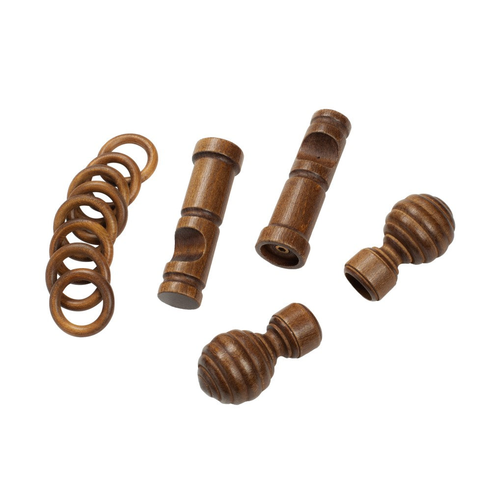 Galerie simpla lemn masiv Regal, consola moderna, nuanta nuc, 200 cm - KIT COMPLET