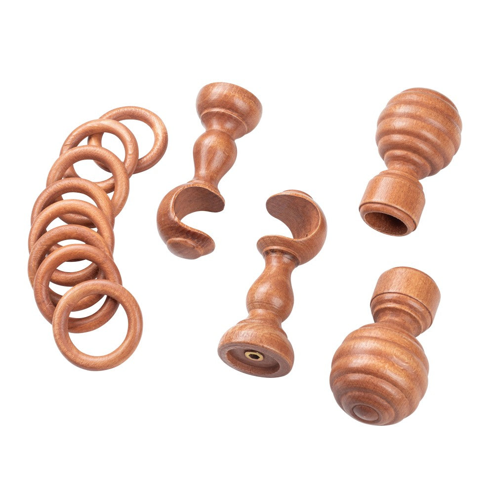 Galerie simpla lemn masiv Regal, consola clasica, nuanta cires, 280 cm - KIT COMPLET