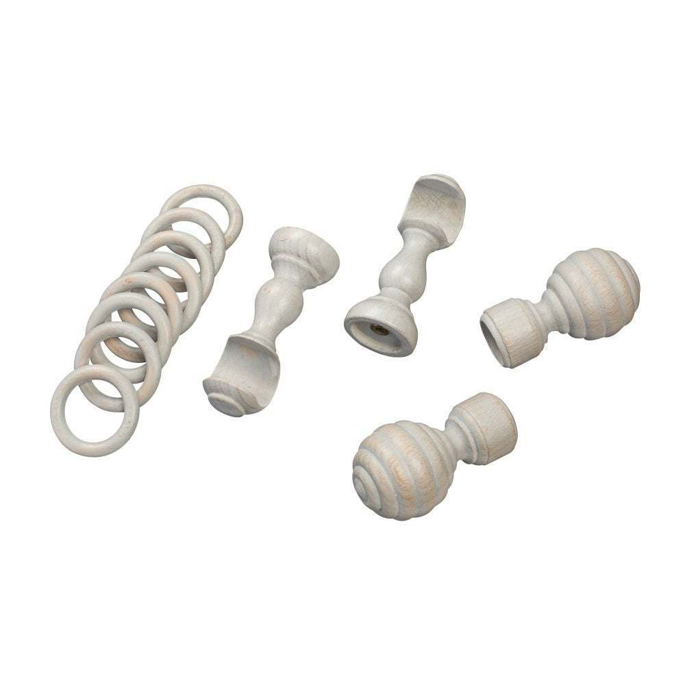 Galerie simpla lemn masiv Regal, consola clasica, nuanta gri-antic, 180 cm - KIT COMPLET